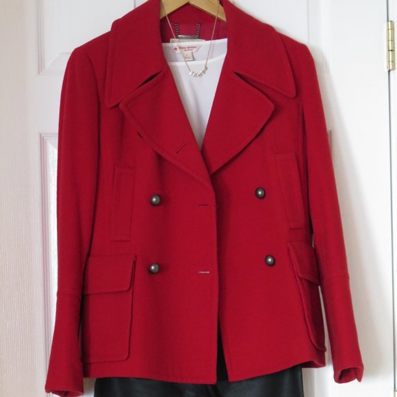 MICHAEL KORS - Military style Red Pea Coat - Picture 8 of 8